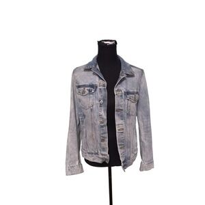 H&M Conscious Size 6 Jean Jacket New Blue Denim  Stretch Light Wash 36 EUR‎